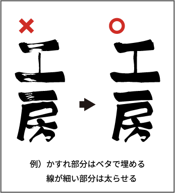文字のかすれ